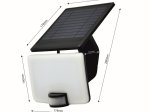 LED prožektorius TOPE Vista, Įkr. saulės elementais, 10W, su mikrobangų judesio davikliu, 1200lm, 4000K, IP54, 50.000 val., juodas, 290x178x140mm.
