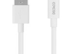 Įkrovimo laidas DELTACO IPLH-4005, USB-A - Lightning, 2,4 A, 0,5 m, baltos sp.