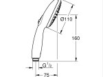 Dušo galvutė GROHE QuickFix Vitalio Start 110, 2-srovės, chromo spalva, 27946001