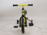 Balansinis dviratis BIMBO BIKE Balance, 11 dydis, geltonos sp. su pagalbiniais ratukais