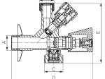 Prietaisinis kombinuotas ventilis FERRO, 1/2" x 1/2" x 3/4", CF5105