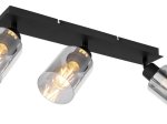Kryptinis šviestuvas GLOBO Hadera, E27, 3 x 40W, 230V, dūmų sp. stiklas, 470x90x215 mm