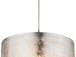 Pakabinamas šviestuvas GLOBO Amy, E27, 1 x 60W, 230V, matinis nikelis, sidabro sp. tekstilė, 400 x 1400 mm, 15188H3