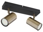 Kryptinis šviestuvas GLOBO Robby, GU10, 2 x 35W, 230V, metalinis, matinės juodos, antikvarinio žalvario sp., 60 x 120 x 260 mm, 57911-2M