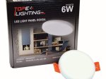 Montuojamas šviestuvas panelė TOPE Ronda Ik08, įleidžiama, LED 6W, 3000K, IP65, 399 lm, pjaunama skylė 50 mm, be rėmelio, apvali, baltas, 75x25 mm, 6003000031