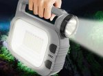 LED žibintuvėlis SUNLUX Qy-Cl05, įkraunamas, LED, 3 W + 5 W, 160 lm + 400 lm, su saulės elementais, IP44