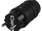Kištukas EMOS P0050, su įž., guminis, IP44, 3680 W, 250 V~/16 A maks., juodos sp.