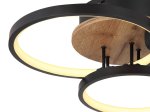 Pakabinamas LED šviestuvas GLOBO Sid, 30W, 230V, 3000K, 3900 lm, metalas, plastikas, MDF tamsiai rudas medis, matinės juodos sp., 380 x 105 x 400 mm, 67273-30