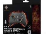 Žaidimų pultas DELTACO GAMING GAM-184, belaidis PC&Swich 3-in-1 valdymo pultelis, minkšta IML apdaila, BT 5.1, 2.4G USB imtuvas, USB-C laidinis, juodos sp, 4222384