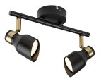 Kryptinis šviestuvas RABALUX Lilou 73048, GU10 2x MAX 25W, skermuo 55 mm, IP20, 230V, 50Hz, aukso sp.
