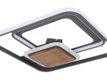 Pakabinamas LED šviestuvas GLOBO Nirra, 48W, 230V, 3000K, 5200 lm, metalas, akrilas, MDF tamsiai rudas medis, grafito sp., 500 x 500 x 80 mm, 67257-48