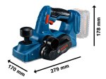 Akumuliatorinis oblius BOSCH Professional GHO 18 V-LI Blue, Solo, 18 V, 0 - 1,6 mm, be akumuliatoriaus ir kroviklio