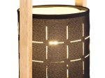 Stalinis nakties šviestuvas GLOBO Ninja, E14, 1 x 40W, 230V, natūralaus medžio spalvos, juoda tekstilė, su jungikliu ant laido 1,5m ilgio, 160 x 330 mm, 21506B