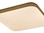 Lubinis LED šviestuvas RABALUX Oscar 3346, 18W, 1350lm, 3000K, 350 x 350 x 60 mm, IP20, žvaigždėto dangaus efektas, baltos spalvos su medžio imitacijos apvadais