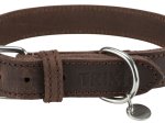 Antkaklis šunims TRIXIE Rustic, odinis, M, 37-44cm/25mm, tamsiai rudos spalvos