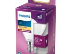 LED lempa PHILIPS, 6,5W (=60W), E14 P45 burbuliukas, 220-240V, 2700K, 806 lm, filamentinė, matinė