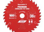 Medienos pjovimo diskas SPECIALIST+ Premium, akumuliatoriniams pjūklams, 160x20 mm, 36 dantys