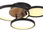 Pakabinamas LED šviestuvas GLOBO Sid, 30W, 230V, 3000K, 3900 lm, metalas, plastikas, MDF tamsiai rudas medis, matinės juodos sp., 380 x 105 x 400 mm, 67273-30