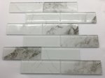 Stiklo mozaika MONA MOSAICS Td2108, 300 x 300 x 8 mm, 11 vnt./dėž., spl. balta/ baltas marmuras