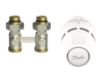 Radiatorių termostatų komplektas DANFOSS, H, tiesus, Regus, M30x1.5 + RLV-KB, 1/2" S, 013G5275/015G5308