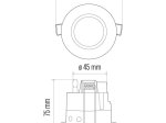Judesio jutiklis EMOS G1160, įmontuojamas, IP20, 360 laispsnių, 6 m, 1200 W, 230 V, 10 s - 15 min., PIR jutiklis, baltos sp., 70 x 75 mm