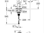 Plautuvės maišytuvas GROHE QUICKFIX START, su U-formos snapu, 150° pasukimo kampu, juoda matinė spalva, 304702430