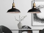 Pakabinamas šviestuvas G.LUX Gt-310-D31-1S-Bl Loft-7, 1 x E27, 310 mm skersmens gaubtas, juodos/žalvario sp.