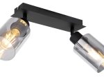 Kryptinis šviestuvas GLOBO Hadera, E27, 2 x 40W, 230V, dūmų sp. stiklas, 270x90x215 mm