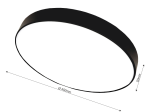 Plafoninis šviestuvas TOPE Boston, LED 2 x 36W, 3000-6500K, 230V, 5681 lm Max, 45 cm skersmuo, juodos spalvos