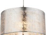 Pakabinamas šviestuvas GLOBO Amy, E27, 1 x 60W, 230V, matinis nikelis, sidabro sp. tekstilė, 400 x 1400 mm, 15188H3