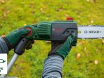 Akumuliatorinis genėjimo pjūklas BOSCH UniversalChainPole18 SOLO, 18 V, darbinis plotis 20 cm, telesk. kotas iki 2,6 m, svoris 3,3 kg, be baterijos ir pakrovėjo