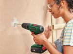 Akumuliatorinis smūg. gręžtuvas BOSCH Green Easy Impact 18V-40, 18V, 2 x 2 Ah akumuliatoriai, maks. sukimo momentas 40 Nm. 13 mm griebtuvas, LED apšvietimas, svoris 1,3 kg