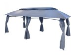 Pavėsinė 4LIVING Gazebo Assen, 300 x 275 x 600 cm, su tinkleliu nuo uodų, pilkos sp.