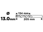 Grąžtas metalui GRAPHITE, DIN 340, prailgintas, 13 mm