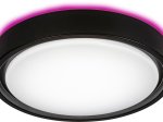 Lubinis LED šviestuvas RABALUX Foster, 28W, 230V, 2700-5000K, RGB keičia spalvas, 1300 lm, IP20, su pultu, dimer., metalinis, juodos sp., 360x78x360 mm, 3283