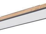 Lubinis LED šviestuvas GLOBO Doro, 24W, 230V, 2500 lm, 3000K, MDF medžio išvaizda, rėmas ažuolo, aliuminio grafito sp., 800 x 200 x 65 mm, 416080WD4.