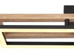 Pakabinamas LED šviestuvas GLOBO Illa, 20W, 230V, 3000K, 2100 lm, sukinėjasi, MDF tamsiai rudas medis, matinės juodos sp., 365 x 105 x 690 mm, 67266D