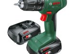 Akumuliatorinis suktuvas BOSCH Green Easy Drill 18V-40, 18V, 2 x 2 Ah akumuliatoriai, maks. sukimo momentas 40 Nm, LED apšvietimas, 2 greičiai, 1,3 kg