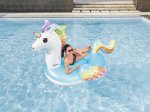 Pripučiamas plaustas BESTWAY Supersized Unicorn Ride-On, vienvietis, 2,24x1,64 m, 41113