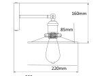 Sieninis šviestuvas G.LUX Gt-220-D22-1A-Bl Loft-4, 1 x E27, 220 mm skersmens gaubtas, juodos/žalvario sp.
