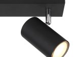 Kryptinis šviestuvas GLOBO Robby, GU10, 2 x 35W, 230V, metalinis, matinės juodos sp., 60 x 120 x 260 mm, 57911-2B