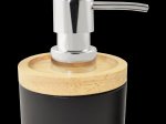 Muilo dozatorius SEPIO Tokyo black, pastatomas, keramika, juoda/bambuko spl.