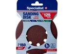 Šlifavimo diskas SPECIALIST+, su skylėmis, P150, 125 mm, 5 vnt.