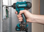Akumuliatorinis gręžtuvas MAKITA DF033DWAE, 12V MAX, 2x2,0 Ah Li-ion, 30/14 Nm, 0,88 kg, 1/4", LED 2-speed