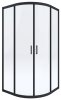 Dušo kabina DEANTE FUNKIA NERO KYP_N51K, 90 x 90 x 185 cm, pusapvalis, 5mm grūdintas stiklas, juodas rėmas, be padėklo