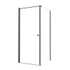 Dušo kabina HARMONY Nerea Black Har-0033, 90 x 90 x 195 cm, kvadratinė, berėmė, juodas profilis, skaidrus 6 mm stiklas, be padėklo