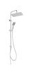 Dušo komplektas FERRO Cava Square Pro Np58, reg. dušo stovas 85-127 cm, reg. montavimo aukštis, dvi dušo galvos, dušo žarna 150 cm, chromo