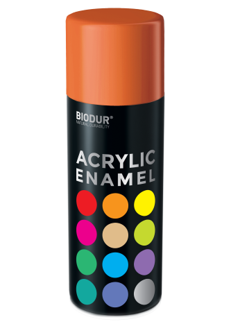 Aerozolinė emalė BIODUR Acrylic, RAL2004, oranžinė, 400ml