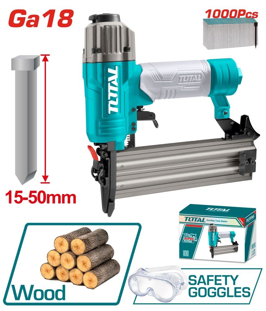 Pneumatinis pistoletas TOTAL, 15-50 mm vinims, 0.4-0.7 Mpa, vinys 1000 vnt., TAT83501