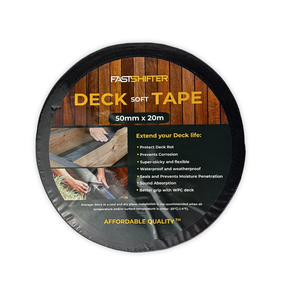 Lipni juosta terasų lagėms FASTSHIFTER Deck Soft Tape, 50mm pločio, 20m, skirta medinėms ir metalinėms lagėms